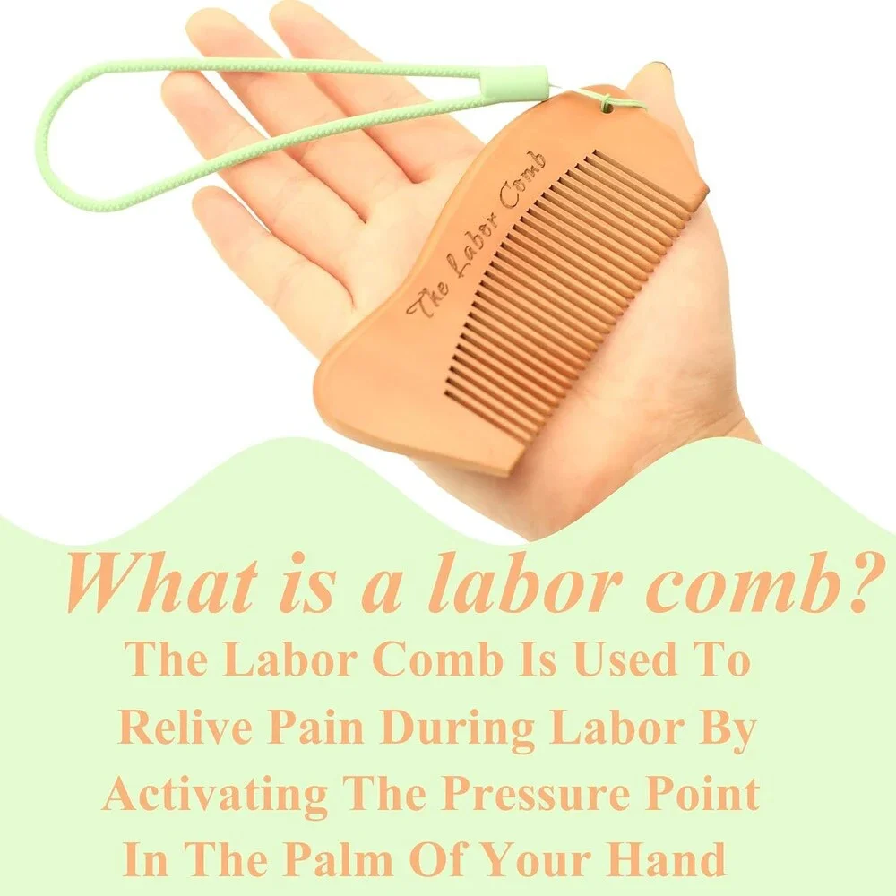 Labor Pain Relief Wooden Birth Comb Natural Acupressure Comb Postpartum Support